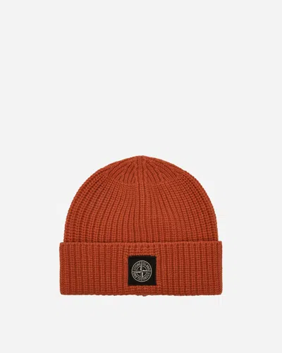 Shop Stone Island Wool Beanie In Orange