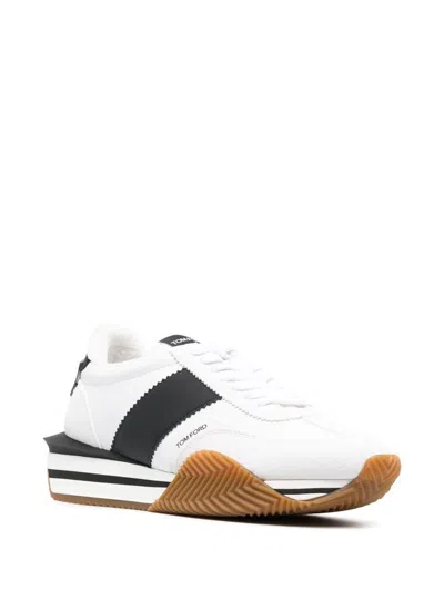 Shop Tom Ford James Suede Eco-friendly Material Sneakers In White