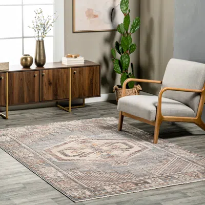 Nuloom Zelie Traditional Medallion Fringe Area Rug
