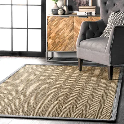 Nuloom Larnaca Seagrass Herringbone Indoor/outdoor Area Rug