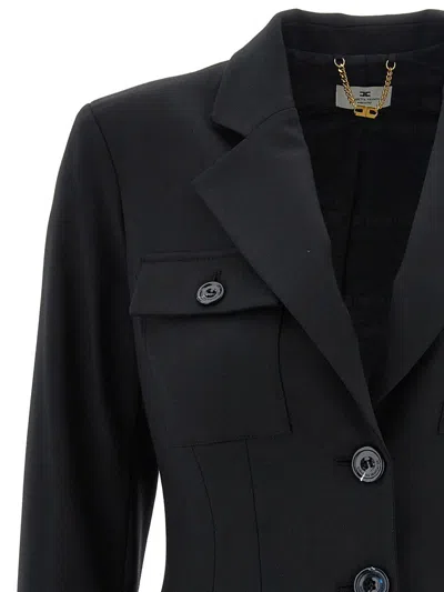 Elisabetta Franchi Tailored Fit Single-breasted Blazer In Black