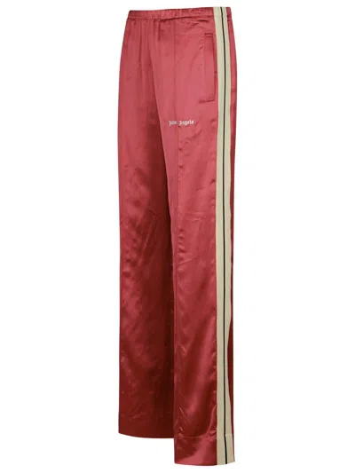 Shop Palm Angels 'jogger' Red Viscose Pants