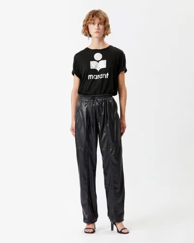 Isabel Marant Étoile Isabel Marant Etoile Zewel T Shirt With Metallic Logo Print In Black