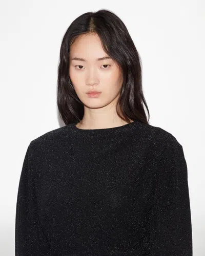 Isabel Marant Étoile Benedicte Long Sleeve Stretch Jersey Minidress In Black