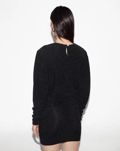 Isabel Marant Étoile Benedicte Long Sleeve Stretch Jersey Minidress In Black