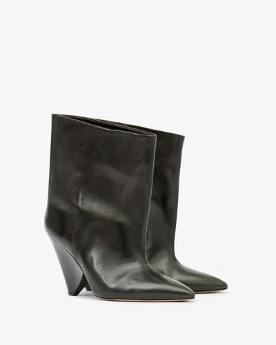 Isabel Marant Woman Ankle Boots Black Size 5 Calfskin In Black