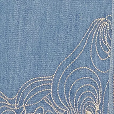 Isabel Marant Blue Imane Embroidered Denim Jumpsuit In Blue