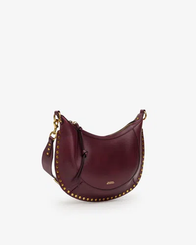 Isabel Marant Womens Oskan Moon Leather Shoulder Bag Burgundy In Burgundy