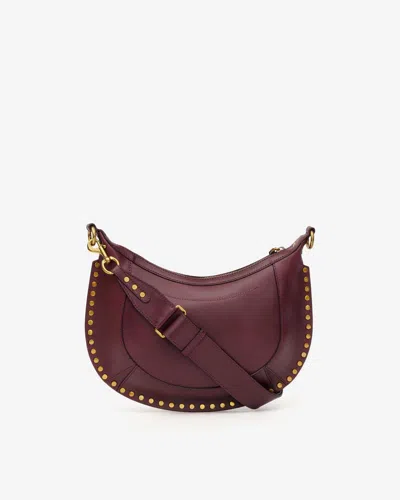 Isabel Marant Womens Oskan Moon Leather Shoulder Bag Burgundy In Burgundy