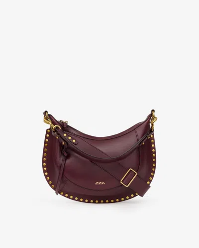 Isabel Marant Womens Oskan Moon Leather Shoulder Bag Burgundy In Burgundy