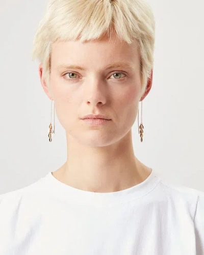 Isabel Marant Metal Shiny Leaf Earrings In Gold