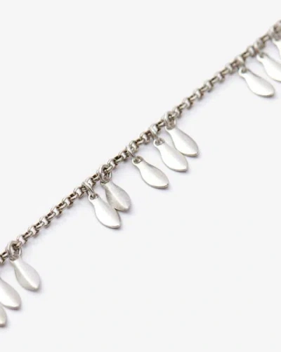 Isabel Marant Metal Shiny Leaf Bracelet In Silver