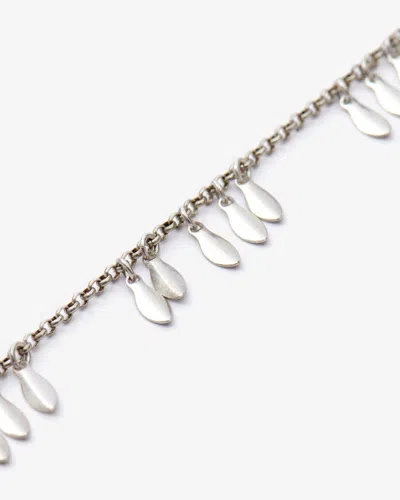 Isabel Marant Metal Shiny Leaf Bracelet In Silver