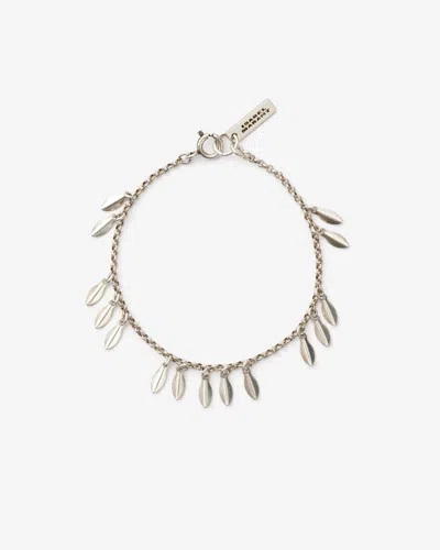 Isabel Marant Metal Shiny Leaf Bracelet In Silver