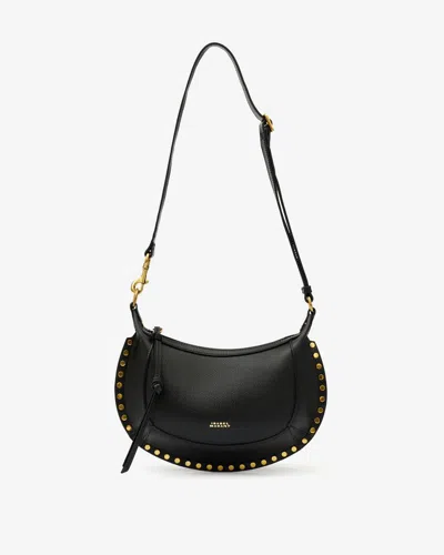 Isabel Marant Oskan Moon Bag In Full-grain Leather In Black