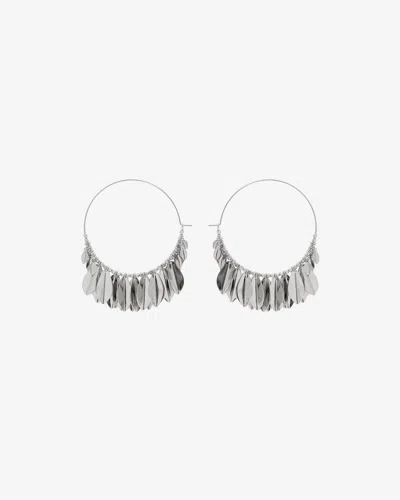 Isabel Marant Metal Shiny Leaf Earrings In Silver