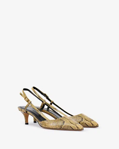 Isabel Marant Pilia Leather Slingback Pumps In Natural