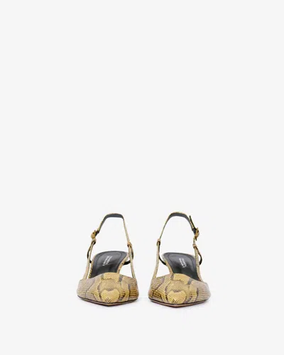 Isabel Marant Pilia Leather Slingback Pumps In Natural