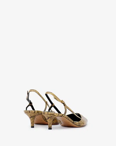 Isabel Marant Pilia Leather Slingback Pumps In Natural