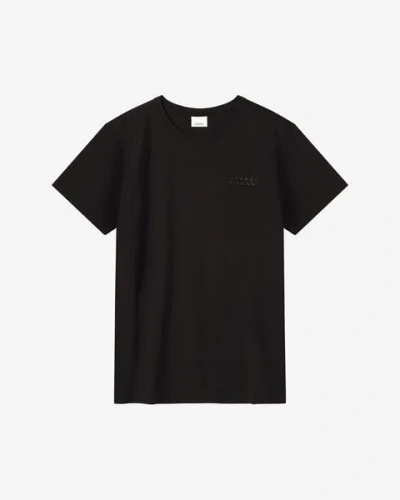 Isabel Marant Cotton Logo Print T Shirt In Black