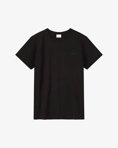 Isabel Marant Cotton Logo Print T Shirt In Black