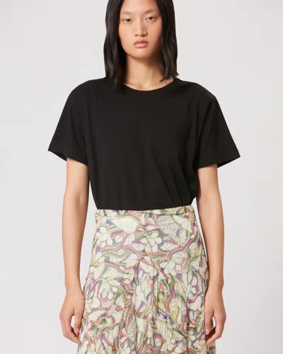 Isabel Marant Cotton Logo Print T Shirt In Black