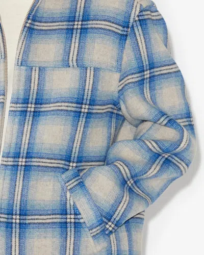 Isabel Marant Kurt Checked Hooded Jacket In Blue