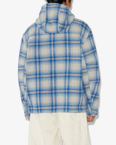 Isabel Marant Kurt Checked Hooded Jacket In Blue
