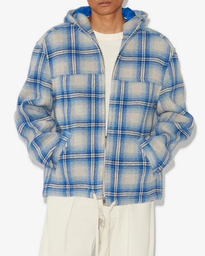 Isabel Marant Kurt Checked Hooded Jacket In Blue