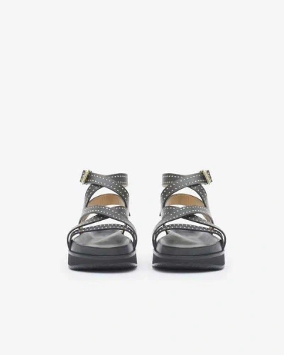 Isabel Marant Logo Flat Sandals In Black