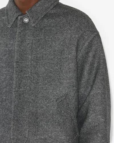 Isabel Marant Simon Wool Shirt Jacket In Gray