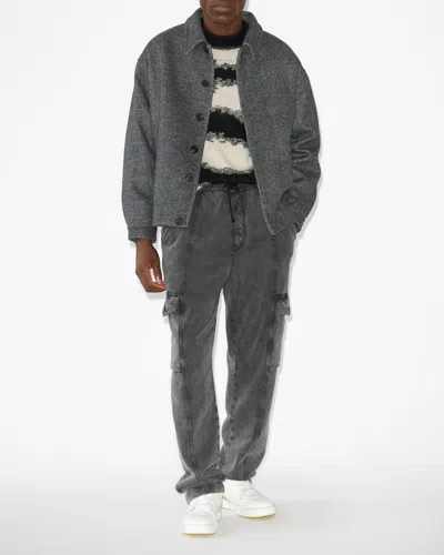 Isabel Marant Simon Wool Shirt Jacket In Gray