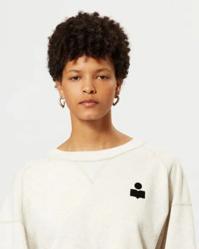 Isabel Marant Étoile Cropped Drawstring Sweatshirt In Ecru
