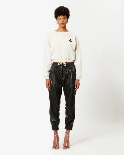 Isabel Marant Étoile Cropped Drawstring Sweatshirt In Ecru