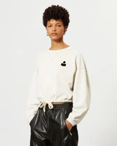 Isabel Marant Étoile Cropped Drawstring Sweatshirt In Ecru