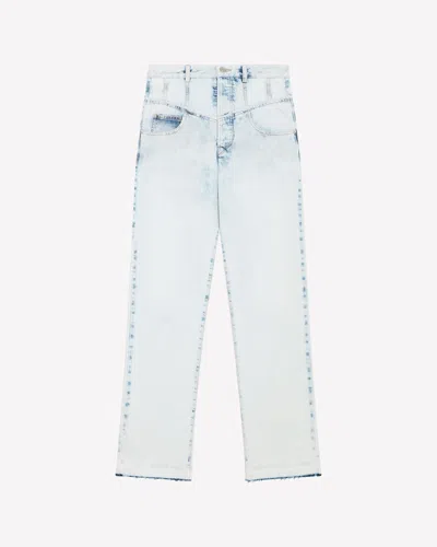 Isabel Marant Noemie Straight Leg Jeans In Light Blue