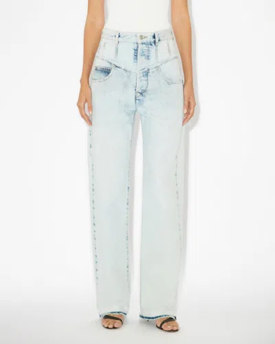 Isabel Marant Noemie Straight Leg Jeans In Light Blue