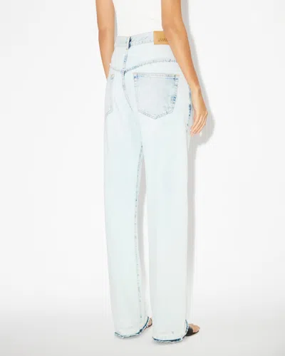 Isabel Marant Noemie Straight Leg Jeans In Light Blue