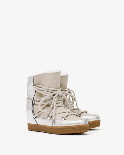 Isabel Marant Nowles Snow Boots In Silver