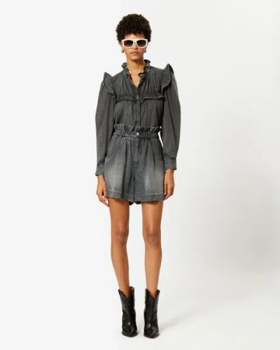 Isabel Marant Étoile Fließende Jeansshorts Titea In Gray
