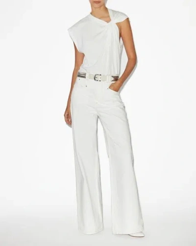 Isabel Marant Nayda Bow-detailed T-shirt In White