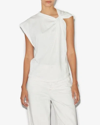 Isabel Marant Nayda Bow-detailed T-shirt In White
