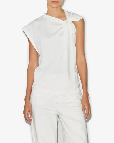 Isabel Marant Nayda Bow-detailed T-shirt In White