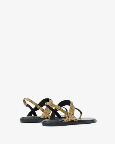 Isabel Marant Neutral Nya Python-effect Leather Sandals In Natural