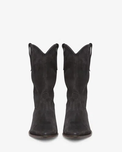 Isabel Marant Duerto Leather Boots In Gray