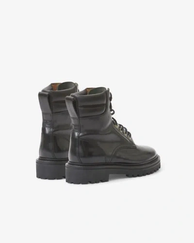 Isabel Marant Black Leather Campa Ankle Boots In Black