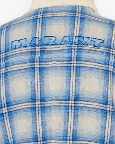 Isabel Marant Kiraneo Plaid-check Gilet In Blue
