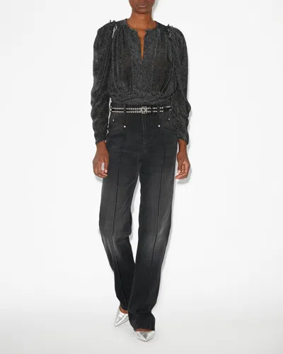 Isabel Marant Zarga Blouse In Black Viscose In Black