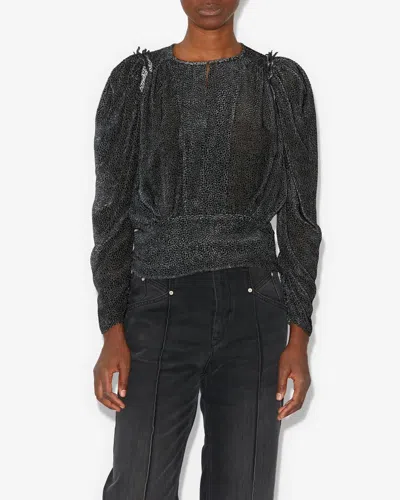 Isabel Marant Zarga Blouse In Black Viscose In Black