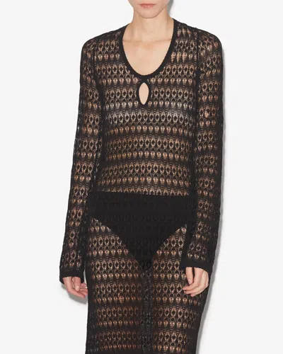 Isabel Marant Poros Crochet Maxi Dress In Black